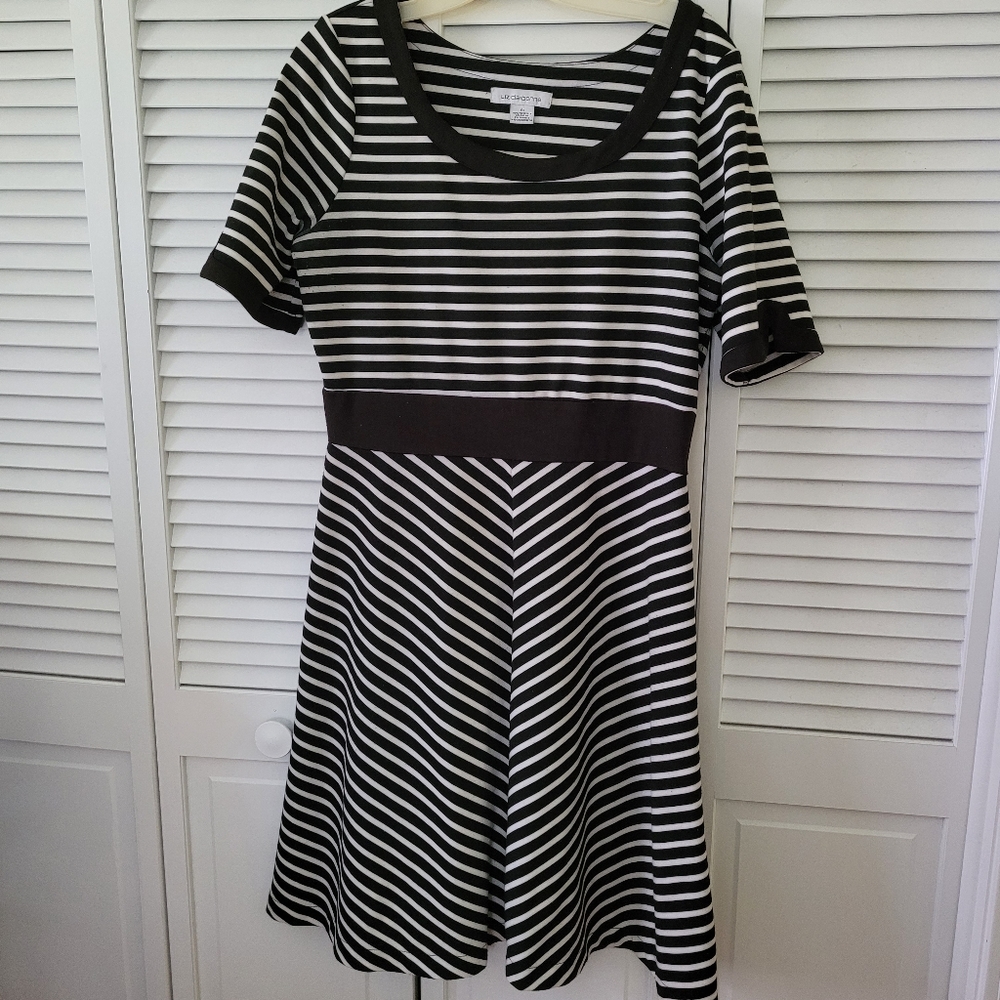 A-line striped dress